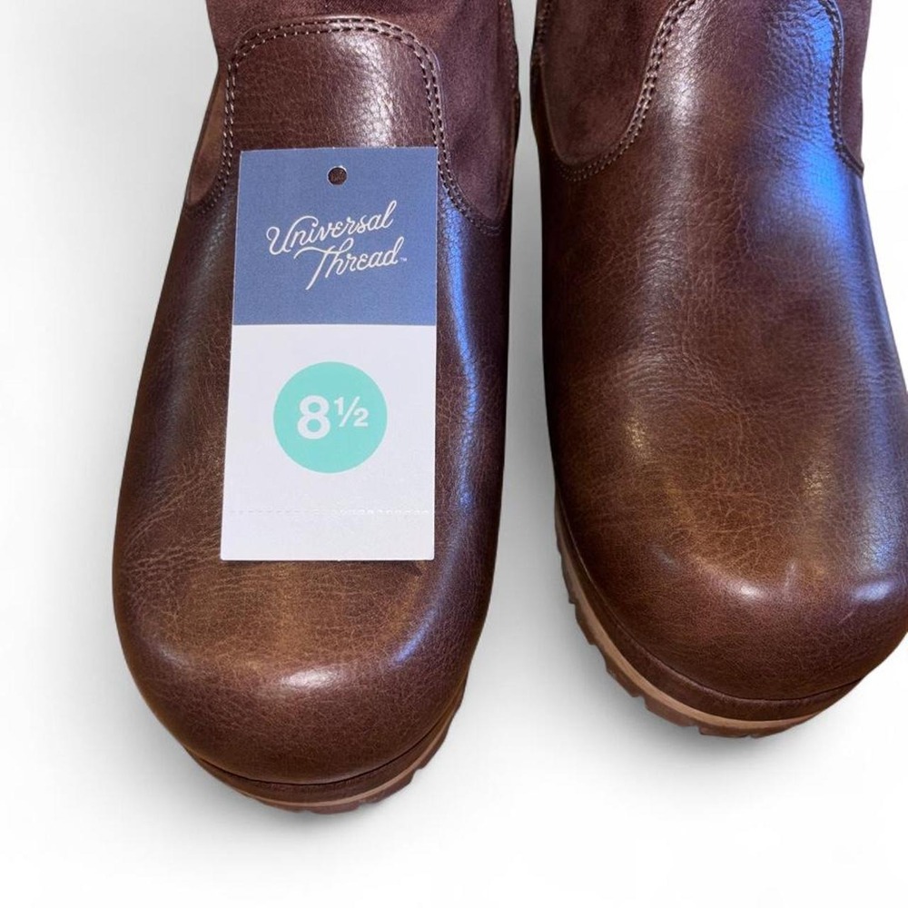 universal threads brown leather ankle boot 8.5